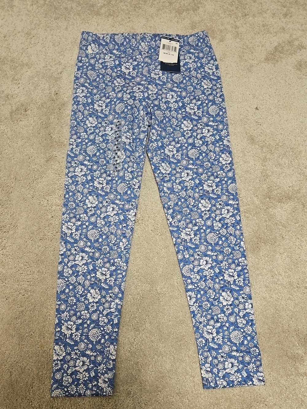 Ralph Lauren Blue and White Floral Girls Leggings